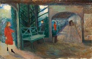 Tre jenter i arkaden Three Girls in the Access Balcony